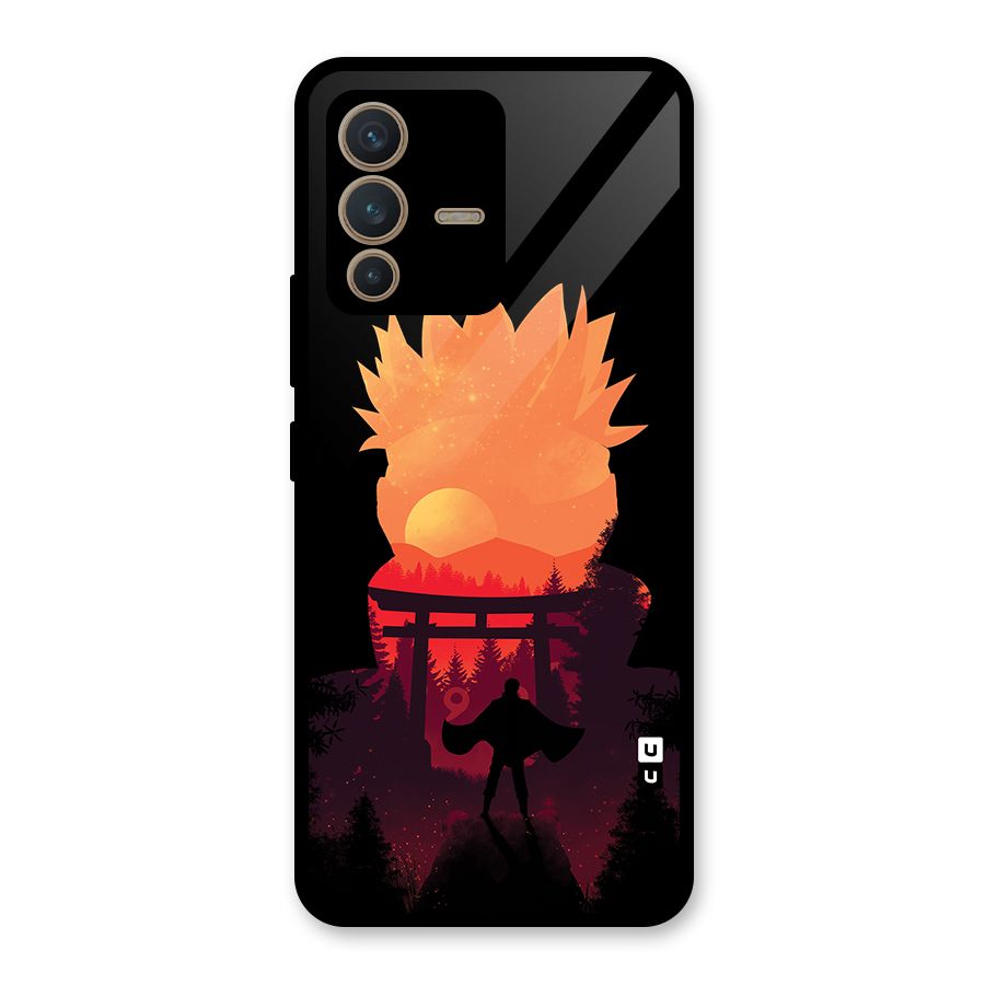 Naruto Anime Sunset Art Glass Back Case for Vivo V23 5G