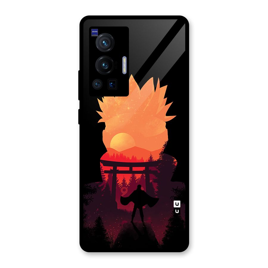 Naruto Anime Sunset Art Glass Back Case for Vivo X70 Pro
