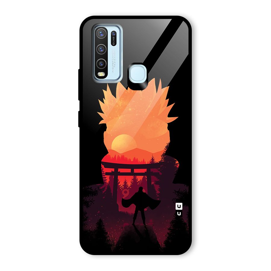 Naruto Anime Sunset Art Glass Back Case for Vivo Y30