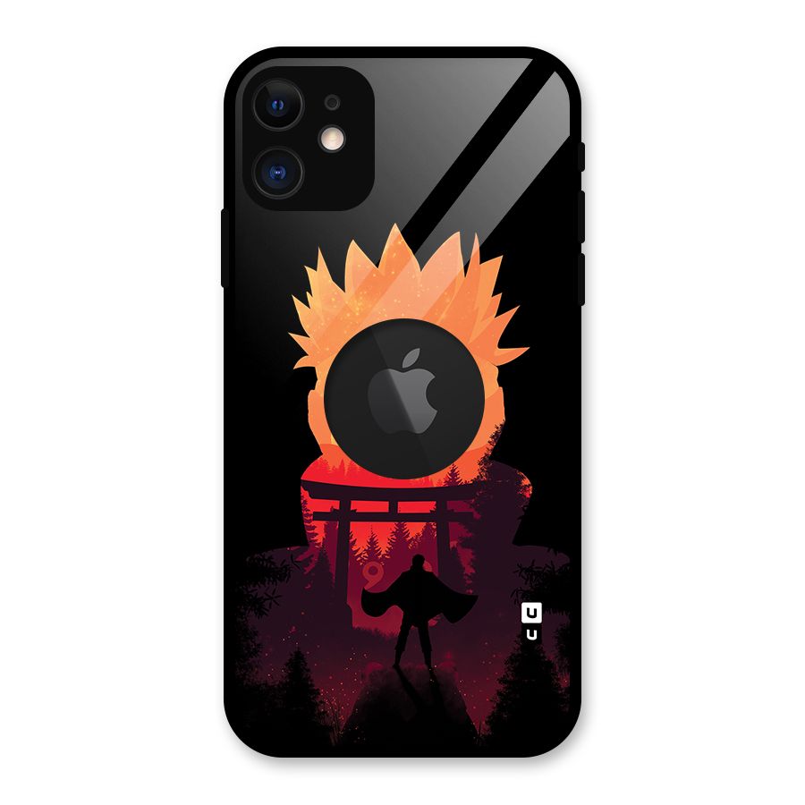 Naruto Anime Sunset Art Glass Back Case for iPhone 11 Logo Cut