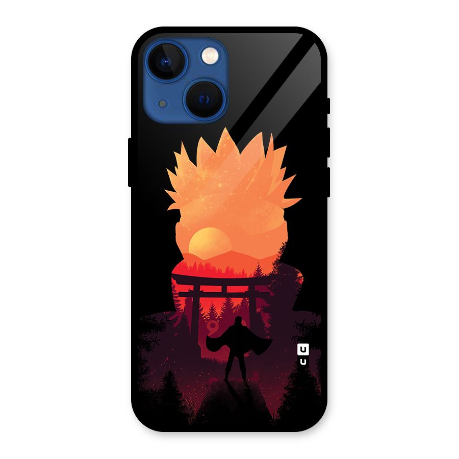 Naruto Anime Sunset Art Glass Back Case for iPhone 13 Mini