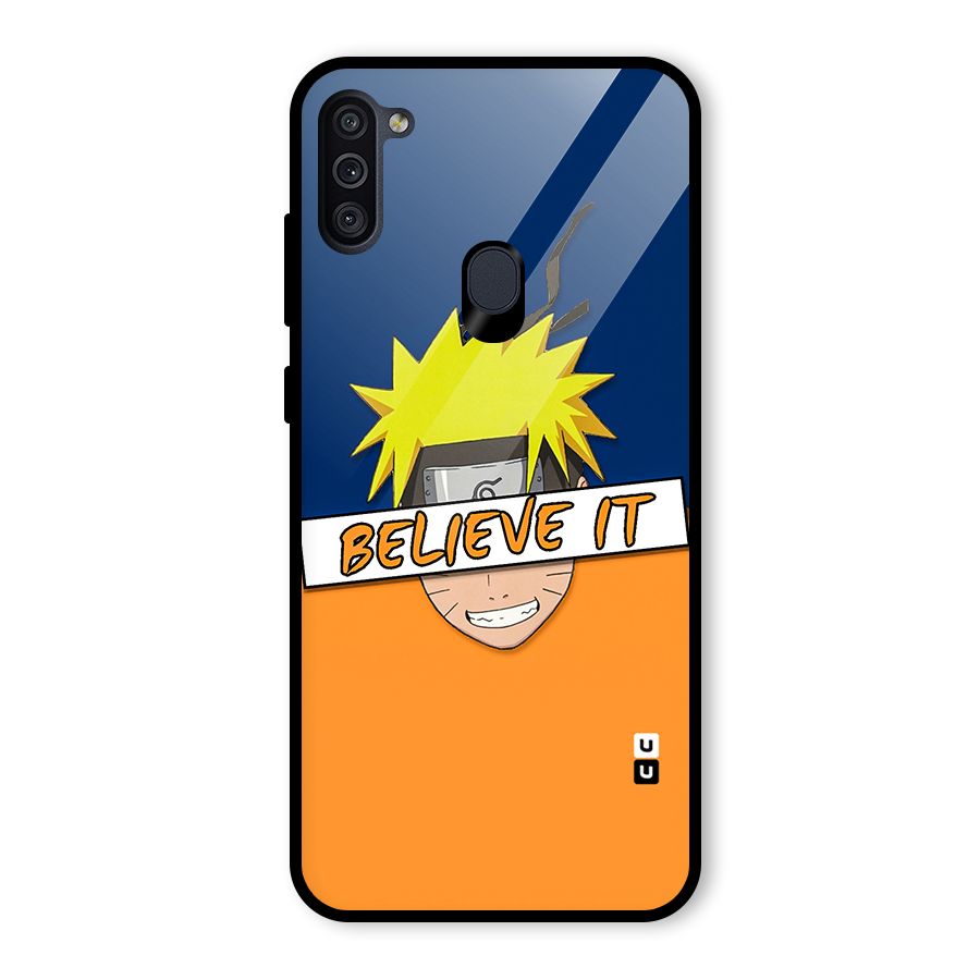 Naruto Believe It Glass Back Case for Galaxy M11