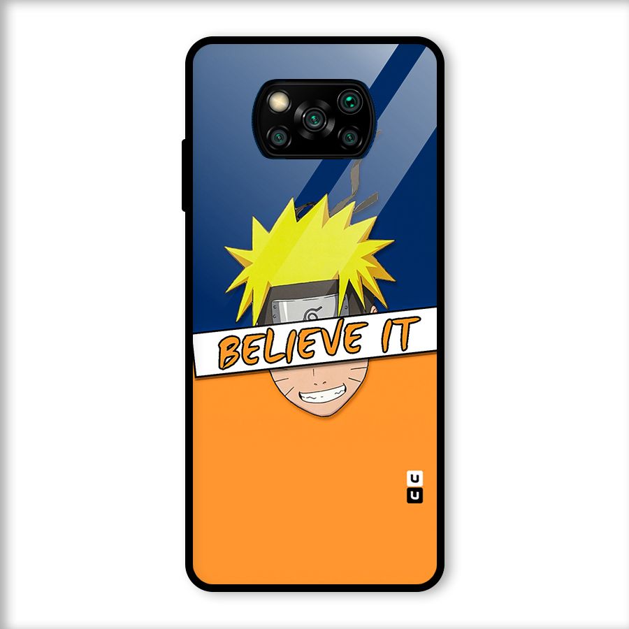 Naruto Believe It Glass Back Case for Poco X3