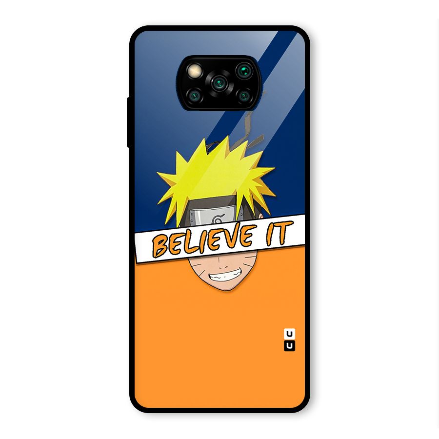 Naruto Believe It Glass Back Case for Poco X3 Pro