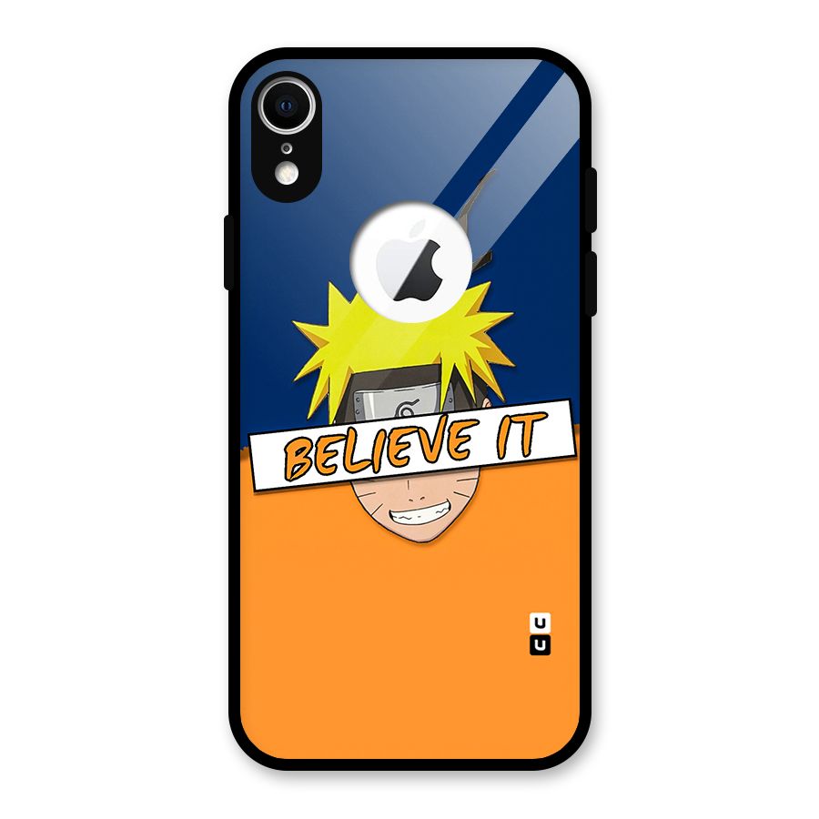 Naruto Believe It Glass Back Case for iPhone XR Logo Cut