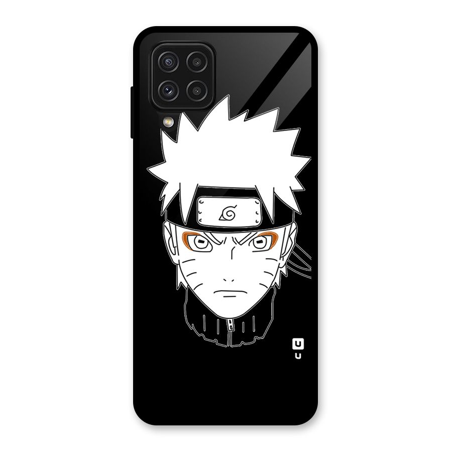 Naruto Black and White Art Glass Back Case for Galaxy A22 4G
