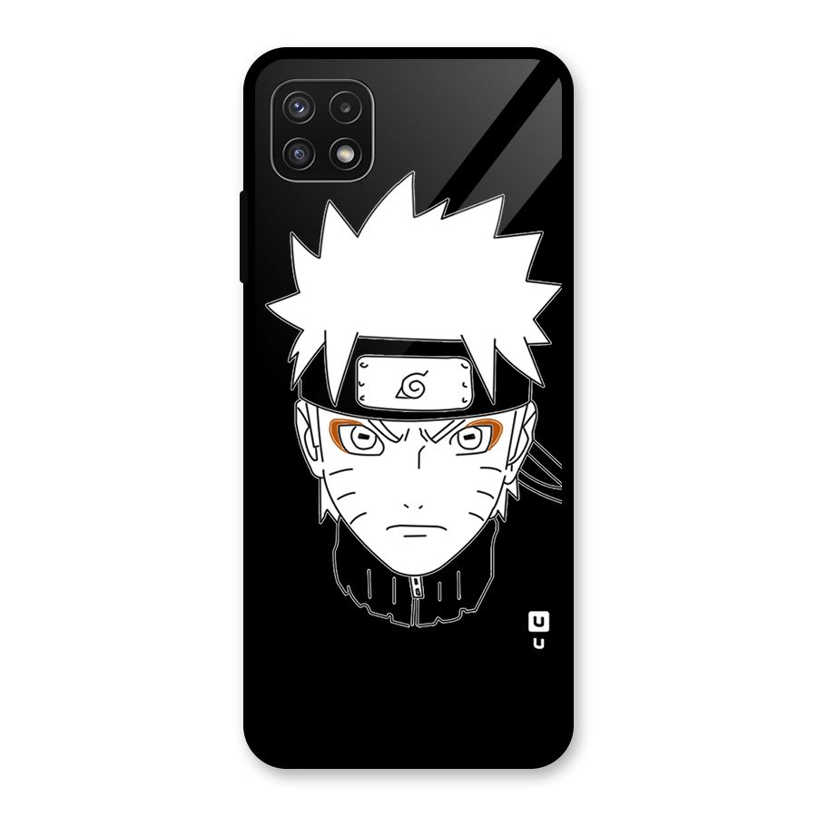 Naruto Black and White Art Glass Back Case for Galaxy A22 5G