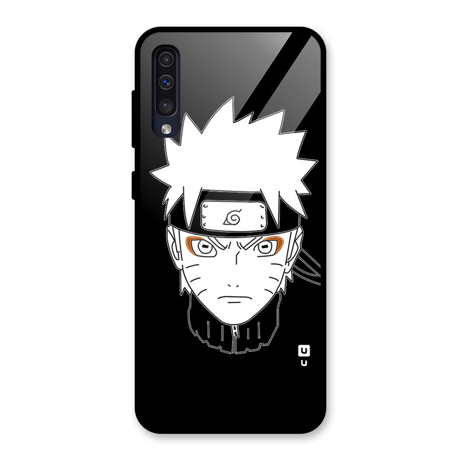 Naruto Black and White Art Glass Back Case for Galaxy A30s