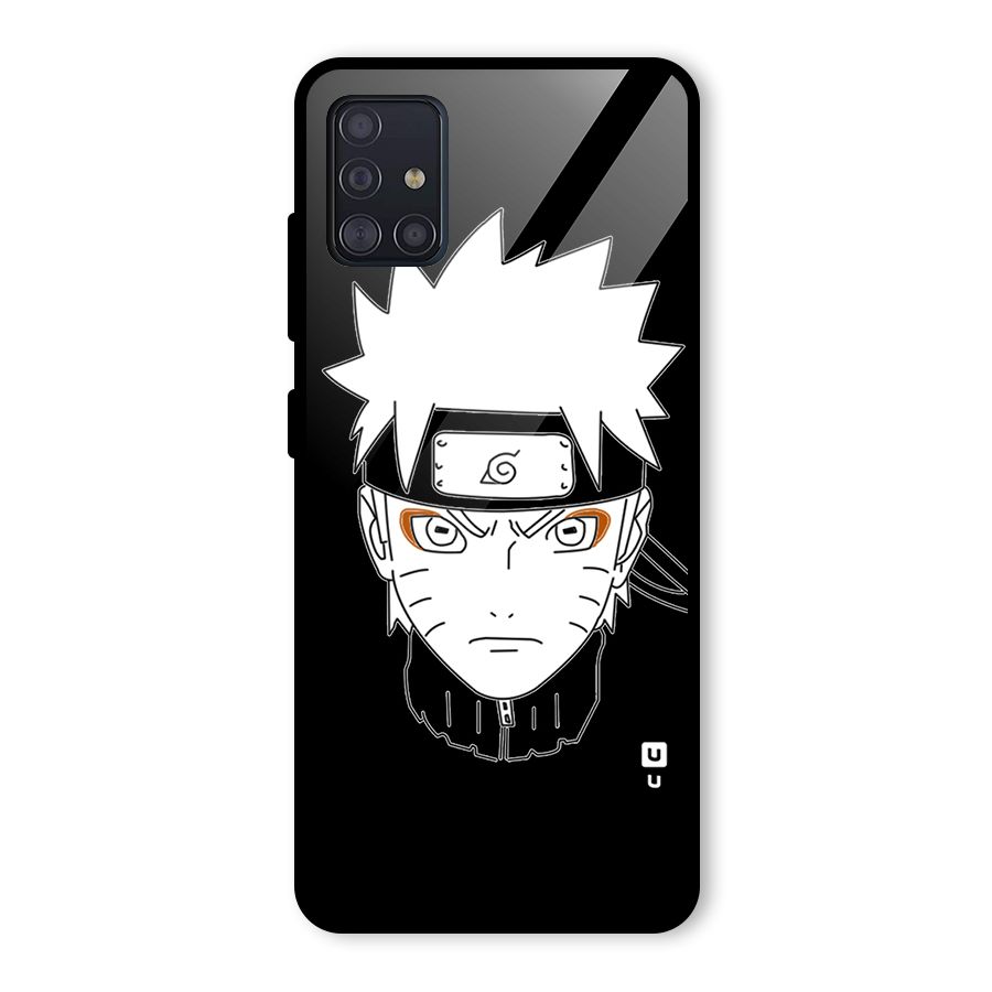 Naruto Black and White Art Glass Back Case for Galaxy A51