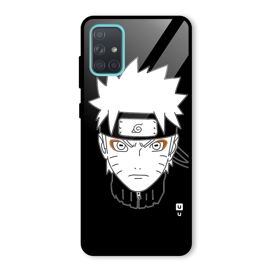 Naruto Black and White Art Glass Back Case for Galaxy A71