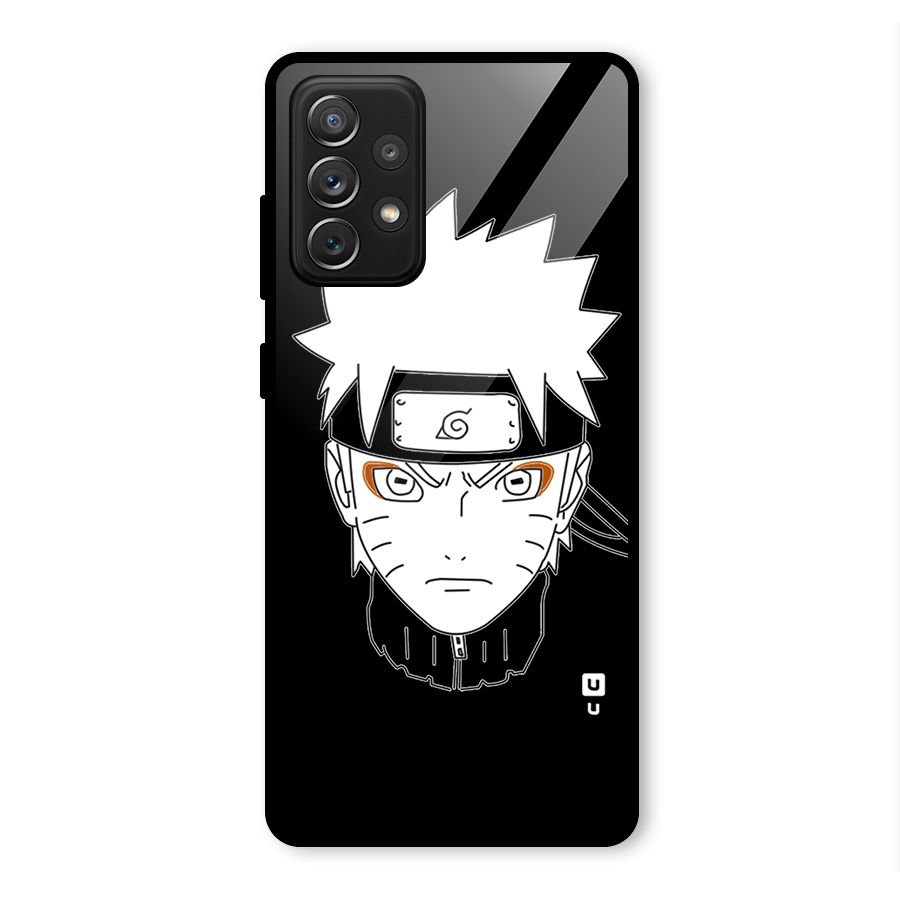 Naruto Black and White Art Glass Back Case for Galaxy A72