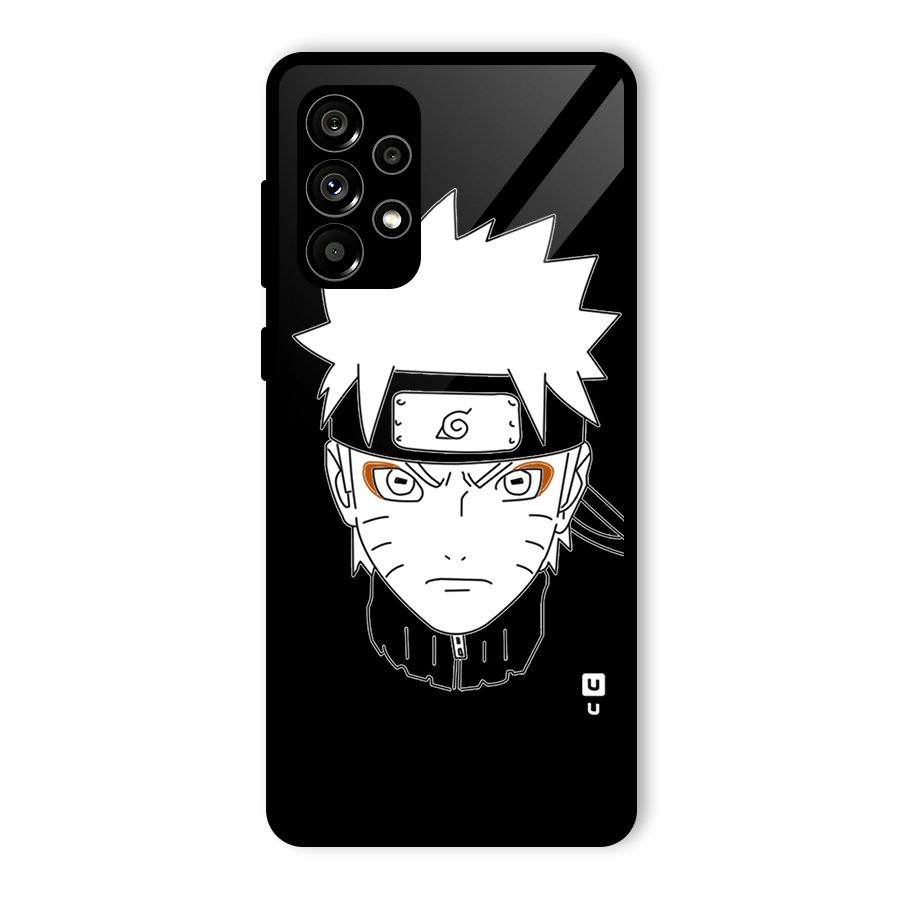 Naruto Black and White Art Glass Back Case for Galaxy A73 5G