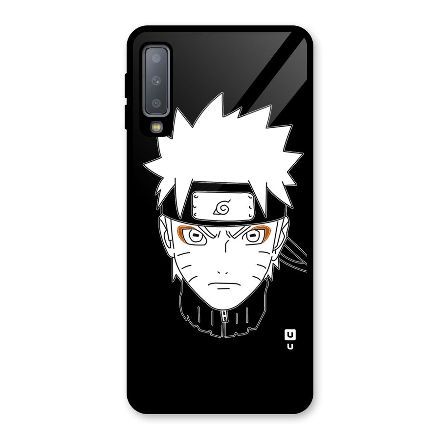 Naruto Black and White Art Glass Back Case for Galaxy A7 (2018)