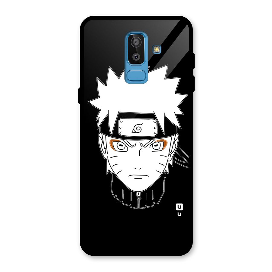 Naruto Black and White Art Glass Back Case for Galaxy J8