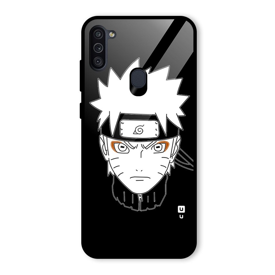 Naruto Black and White Art Glass Back Case for Galaxy M11
