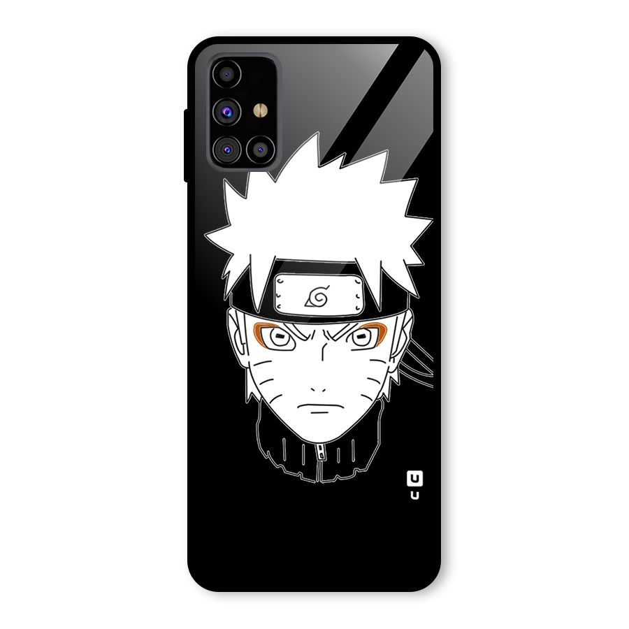 Naruto Black and White Art Glass Back Case for Galaxy M31s
