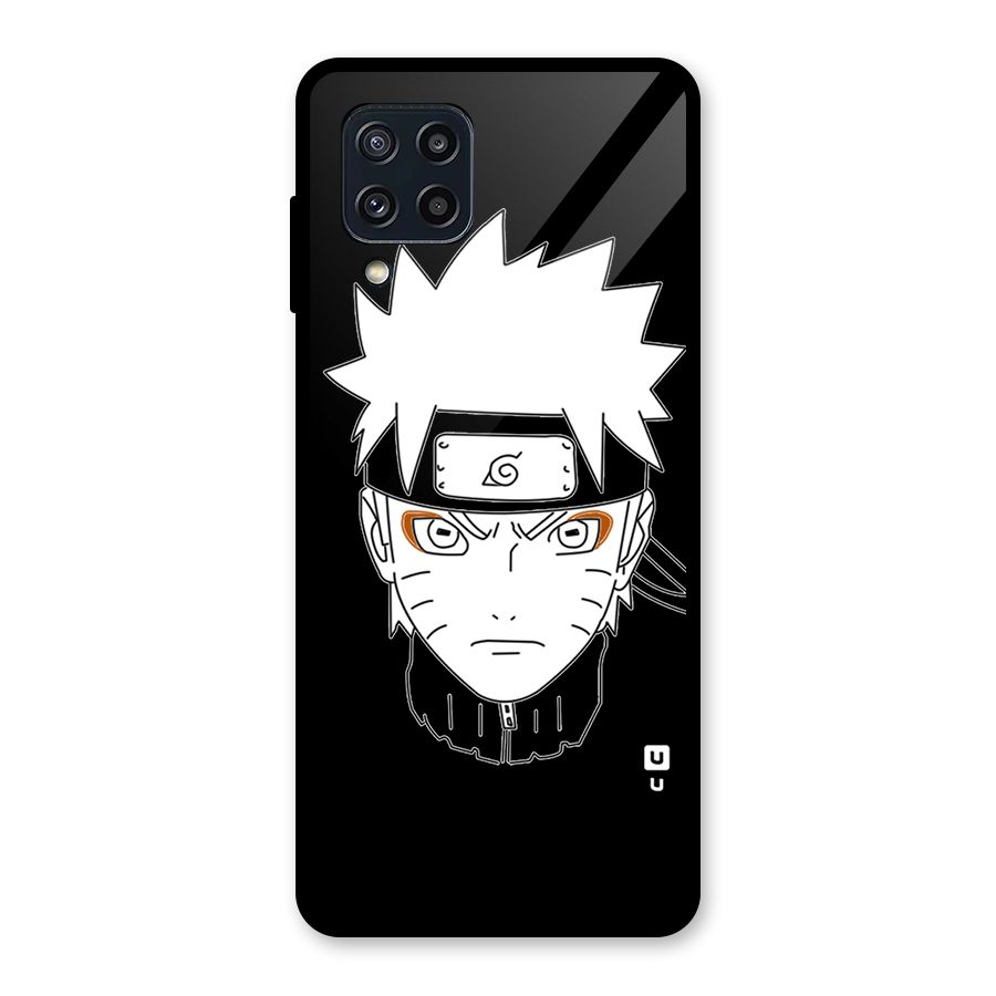 Naruto Black and White Art Glass Back Case for Galaxy M32