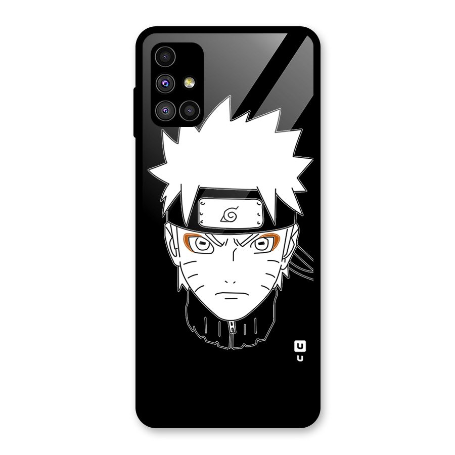 Naruto Black and White Art Glass Back Case for Galaxy M51