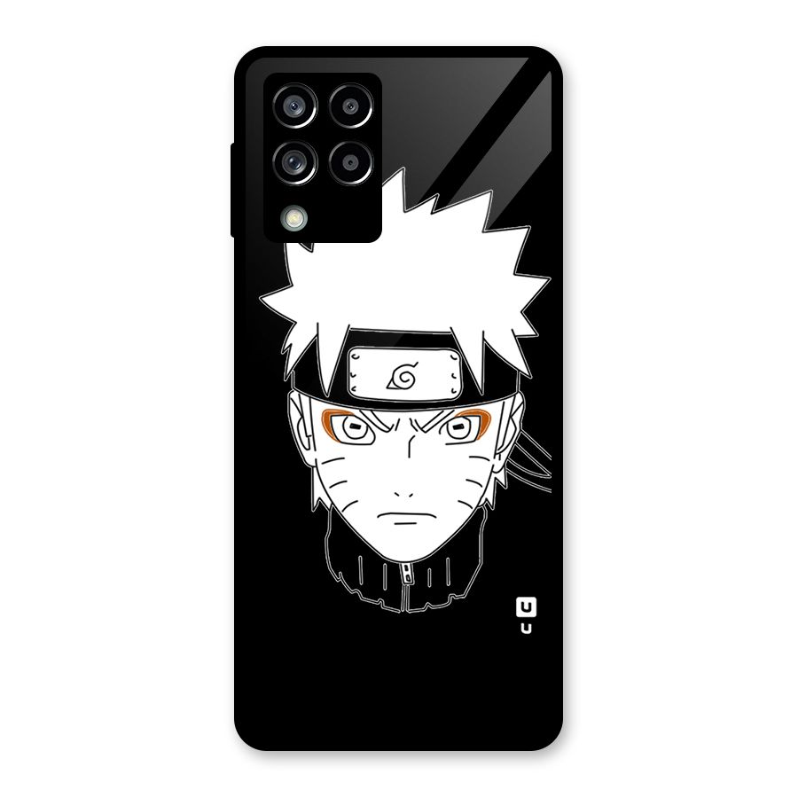 Naruto Black and White Art Glass Back Case for Galaxy M53 5G
