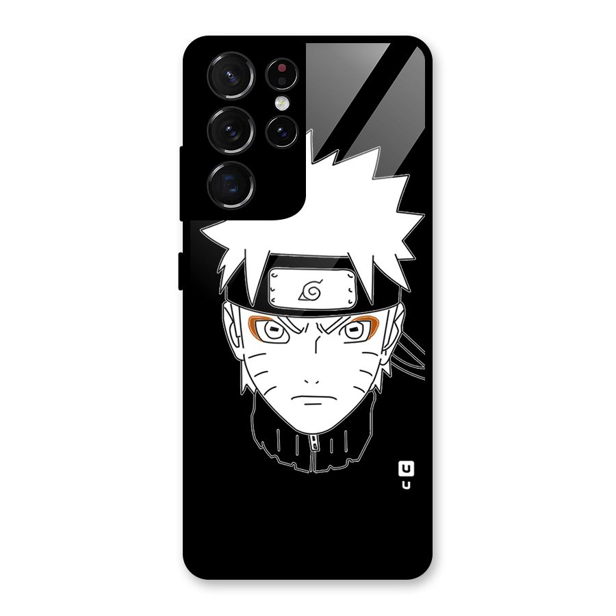 Naruto Black and White Art Glass Back Case for Galaxy S21 Ultra 5G