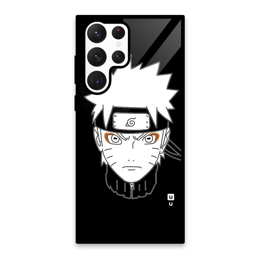 Naruto Black and White Art Glass Back Case for Galaxy S22 Ultra 5G