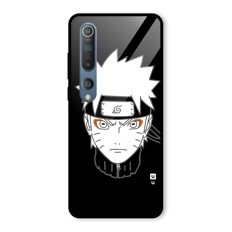 Naruto Black and White Art Glass Back Case for Mi 10