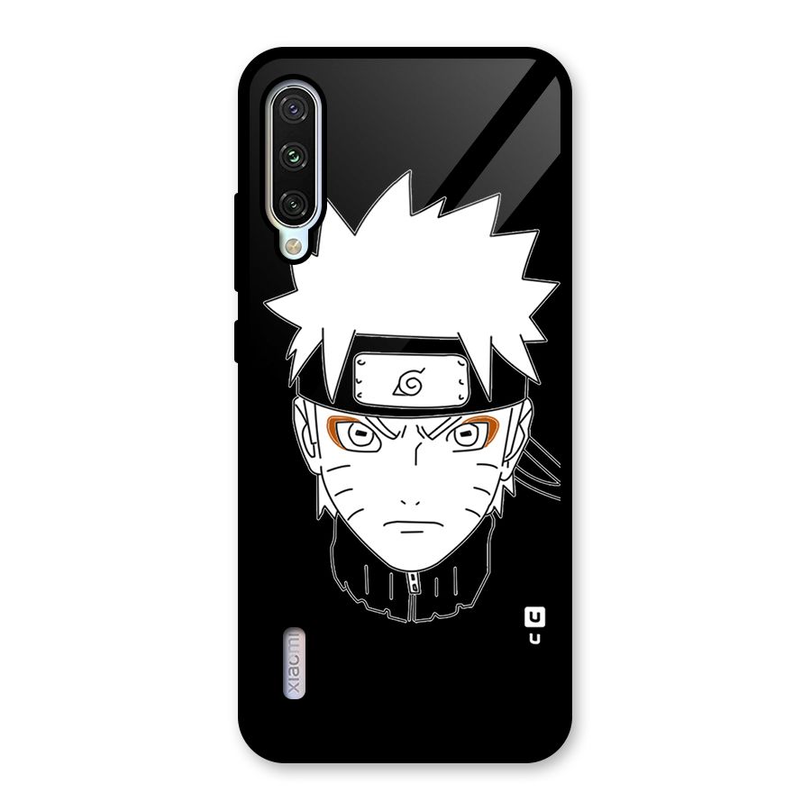 Naruto Black and White Art Glass Back Case for Mi A3