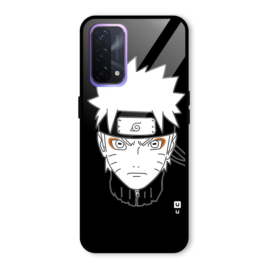 Naruto Black and White Art Glass Back Case for Oppo A74 5G
