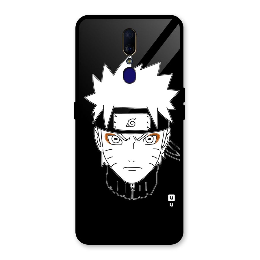Naruto Black and White Art Glass Back Case for Oppo F11