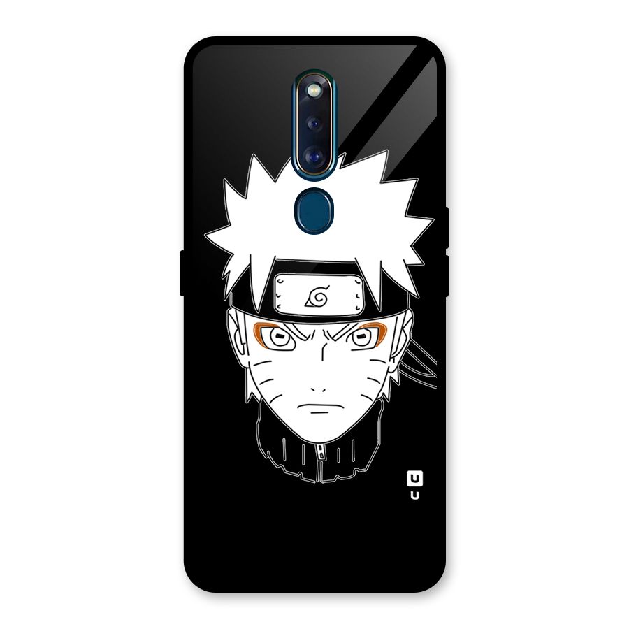 Naruto Black and White Art Glass Back Case for Oppo F11 Pro
