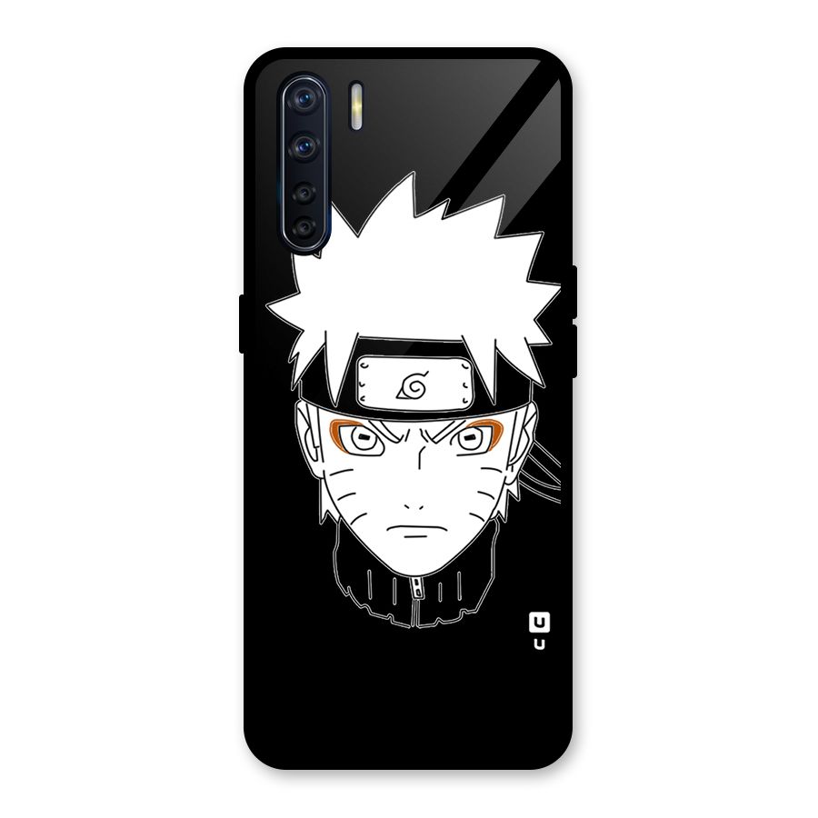 Naruto Black and White Art Glass Back Case for Oppo F15