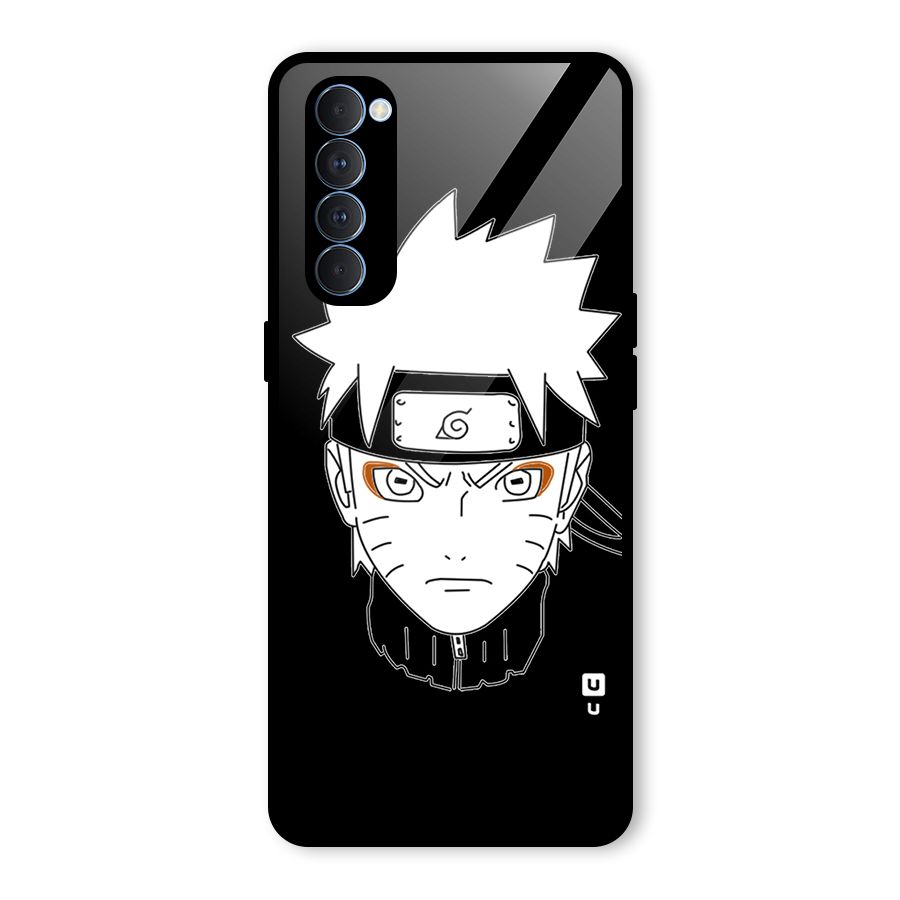 Naruto Black and White Art Glass Back Case for Oppo Reno4 Pro