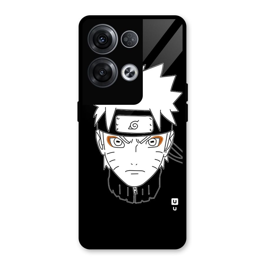 Naruto Black and White Art Glass Back Case for Oppo Reno8 Pro 5G