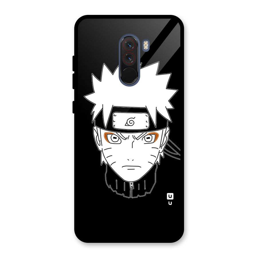 Naruto Black and White Art Glass Back Case for Poco F1