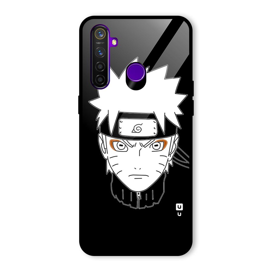 Naruto Black and White Art Glass Back Case for Realme 5 Pro