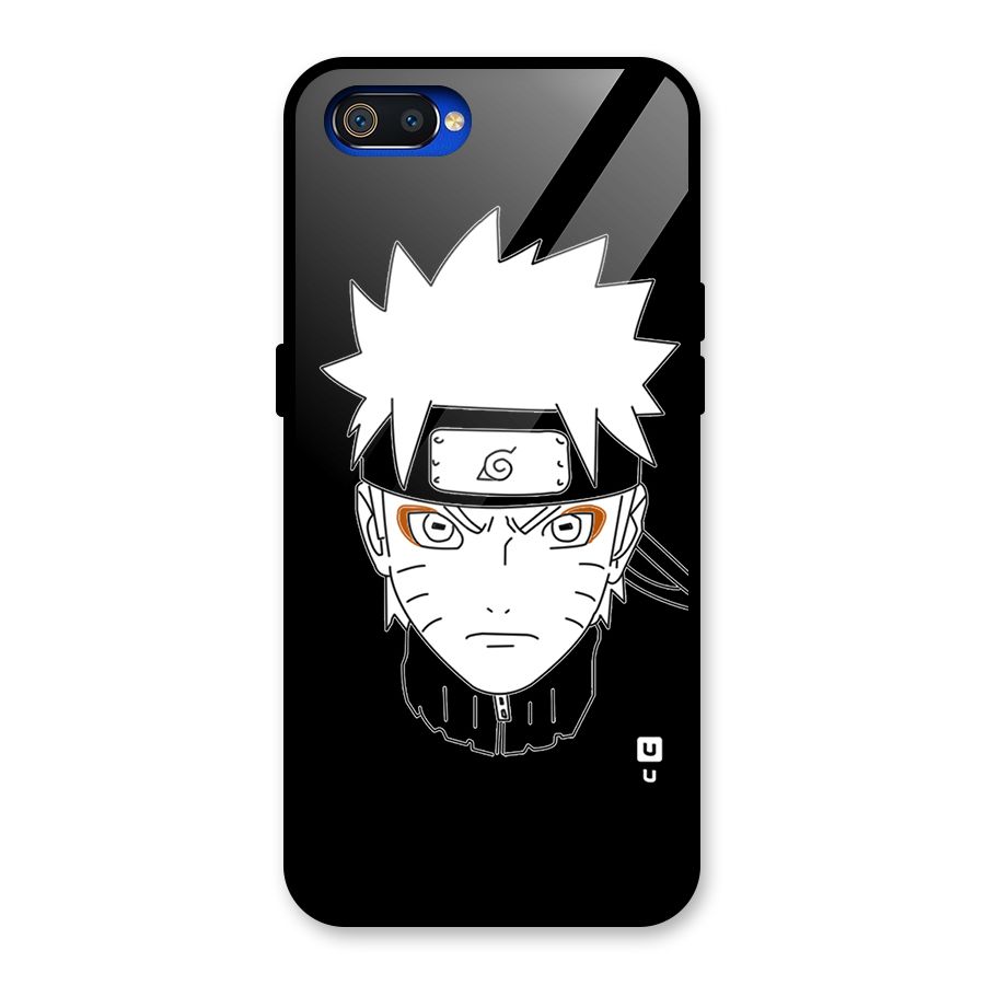 Naruto Black and White Art Glass Back Case for Realme C2