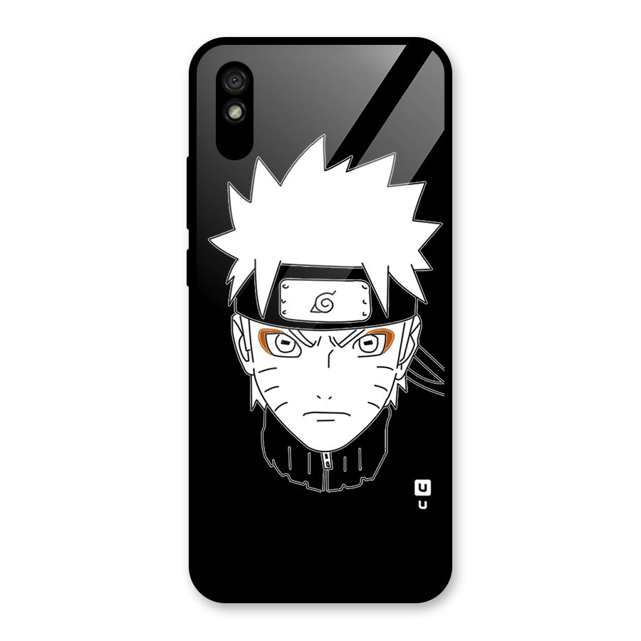 Naruto Black and White Art Glass Back Case for Redmi 9i