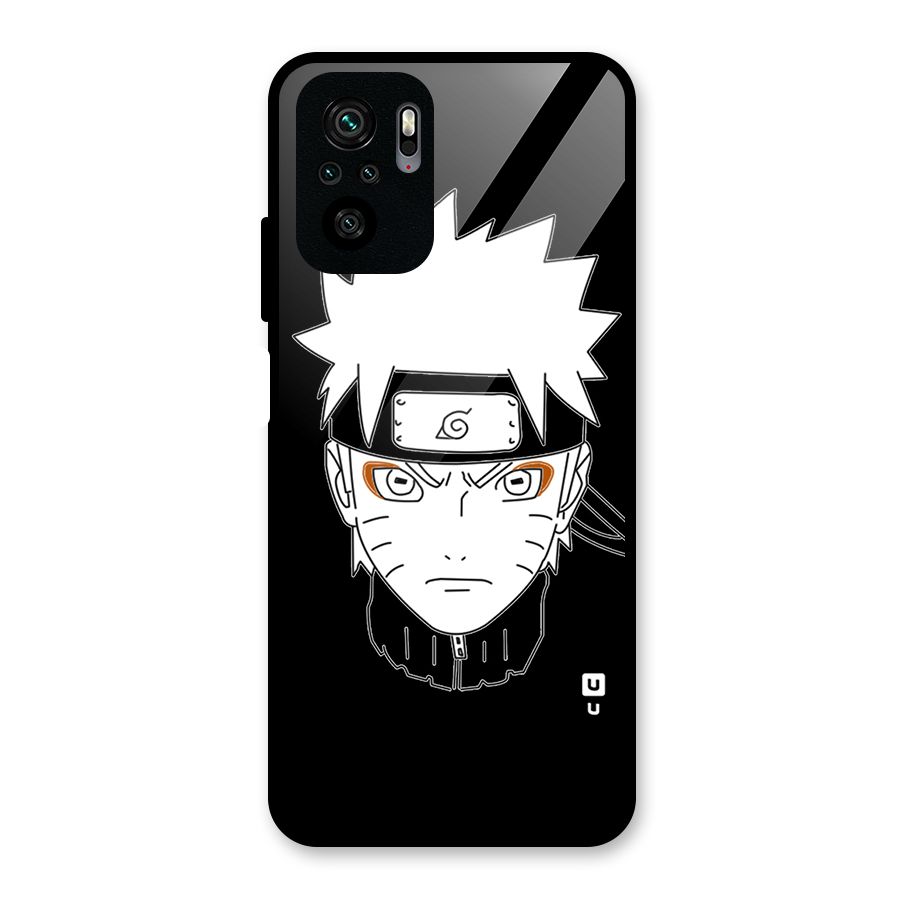 Naruto Black and White Art Glass Back Case for Redmi Note 10S