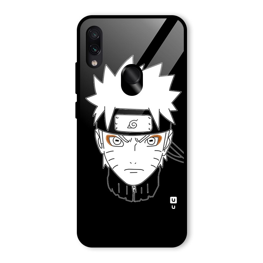 Naruto Black and White Art Glass Back Case for Redmi Note 7S