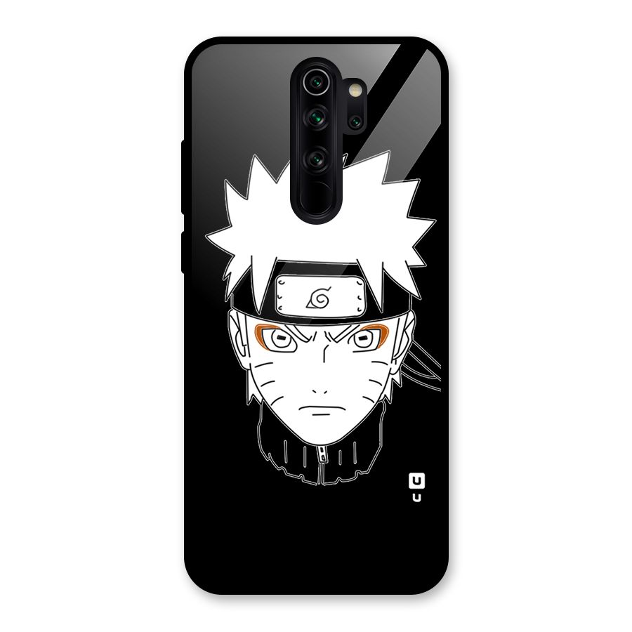Naruto Black and White Art Glass Back Case for Redmi Note 8 Pro