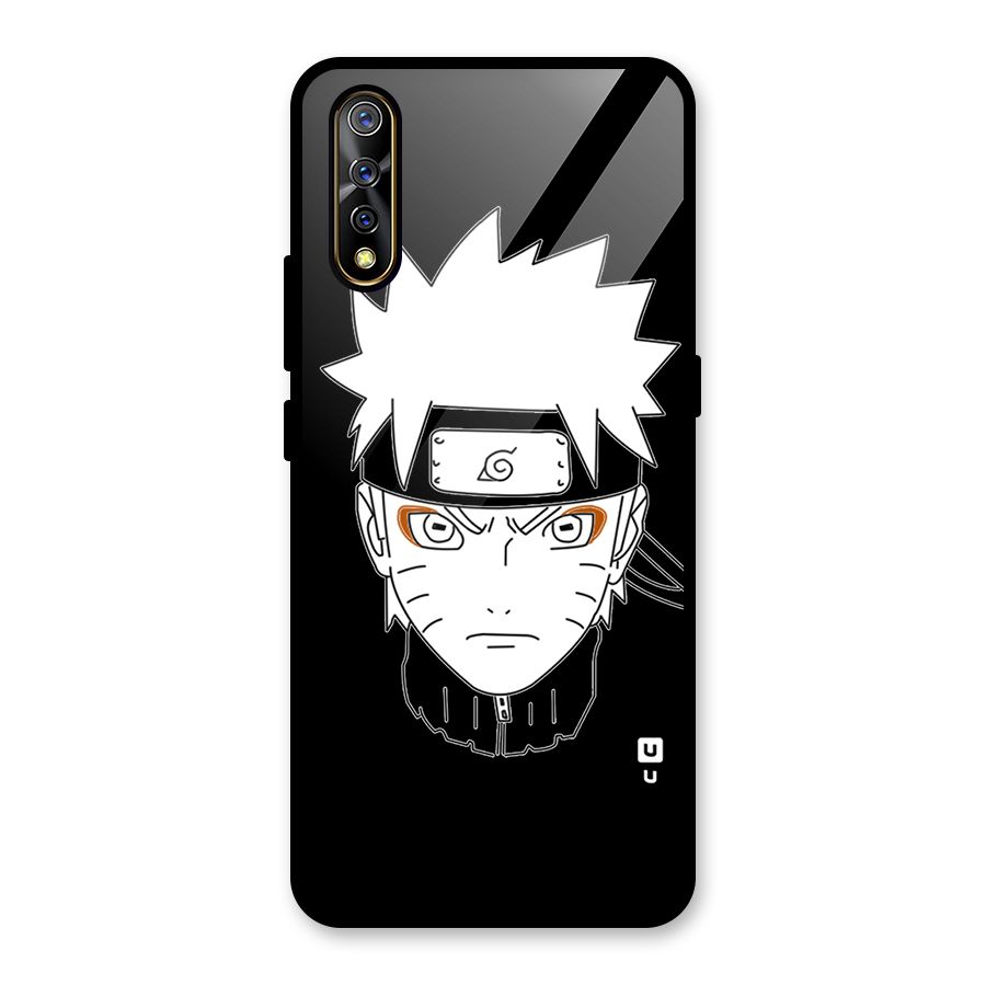 Naruto Black and White Art Glass Back Case for Vivo S1