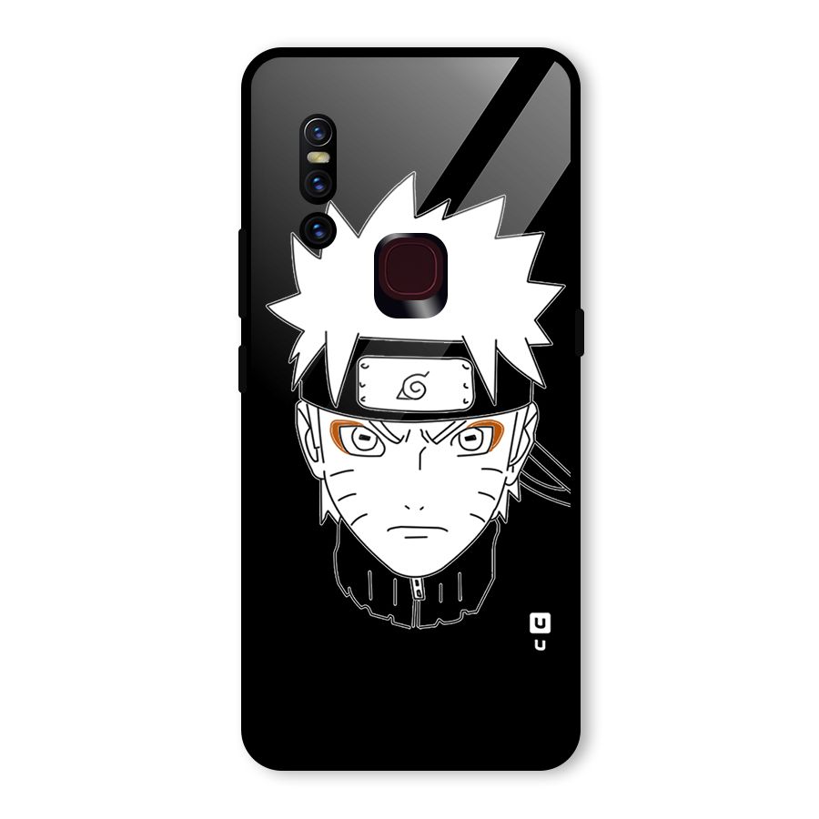 Naruto Black and White Art Glass Back Case for Vivo V15