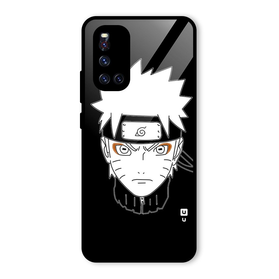 Naruto Black and White Art Glass Back Case for Vivo V19
