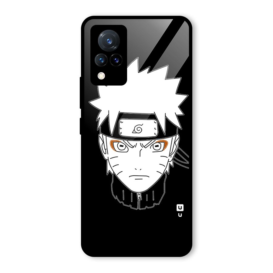 Naruto Black and White Art Glass Back Case for Vivo V21 5G