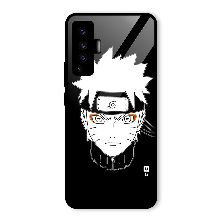 Naruto Black and White Art Glass Back Case for Vivo X50