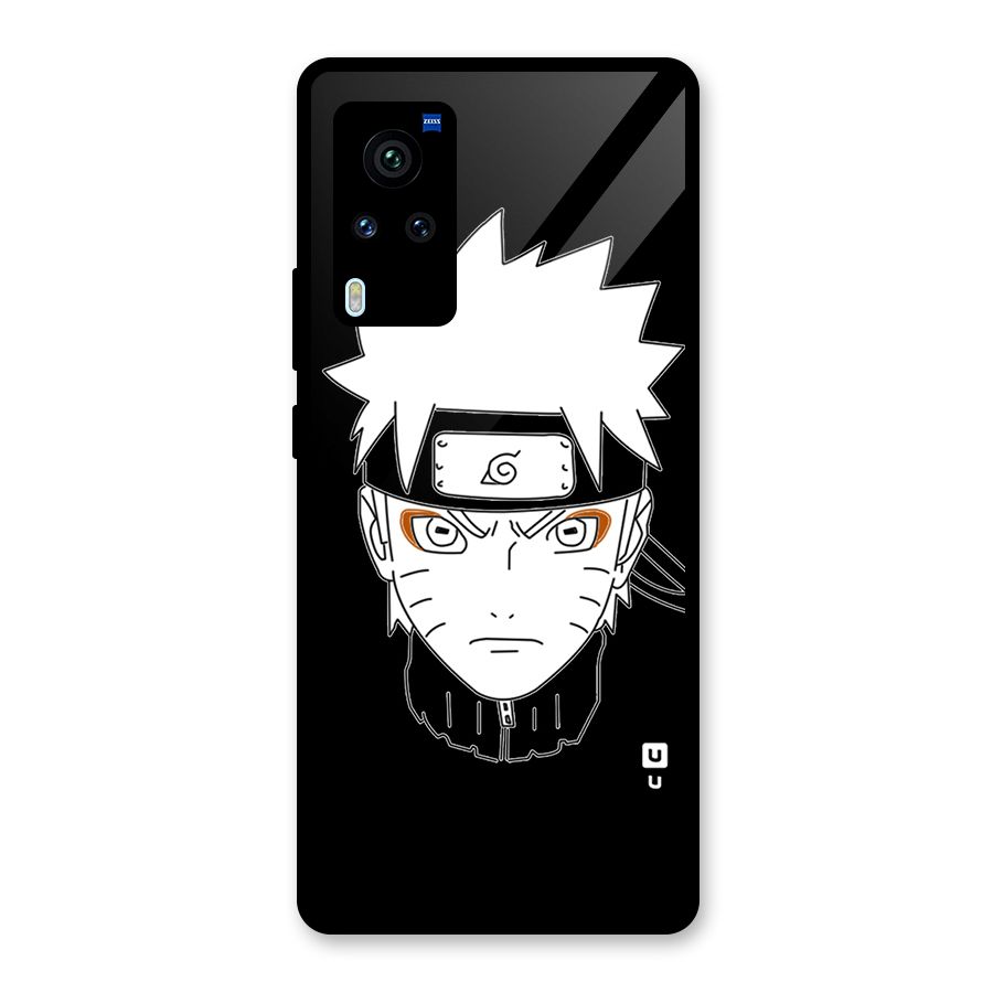 Naruto Black and White Art Glass Back Case for Vivo X60 Pro
