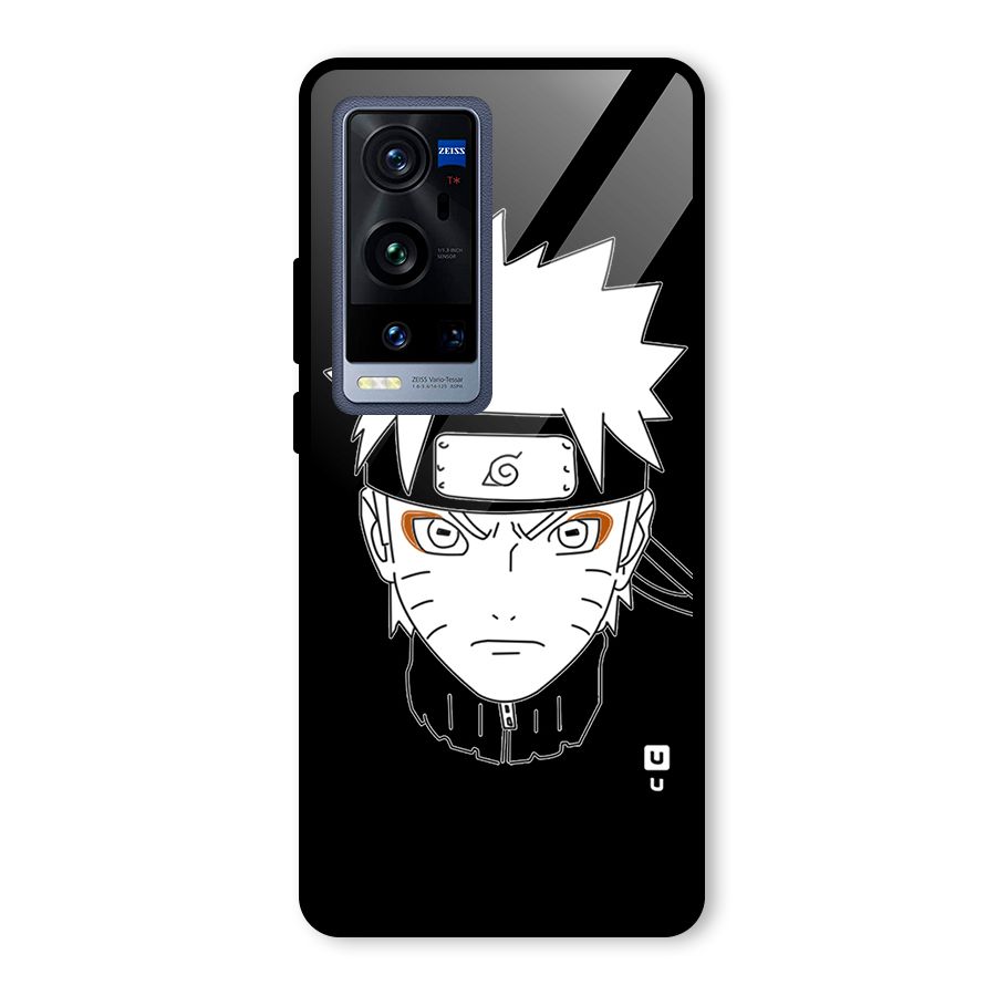 Naruto Black and White Art Glass Back Case for Vivo X60 Pro Plus