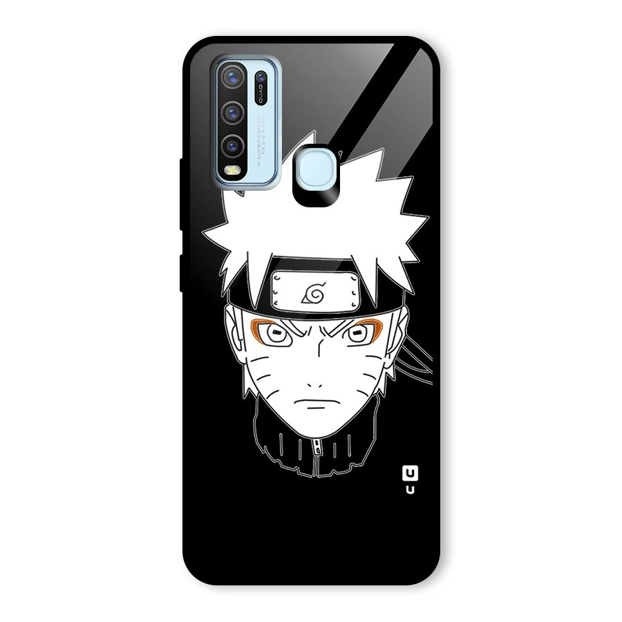 Naruto Black and White Art Glass Back Case for Vivo Y50