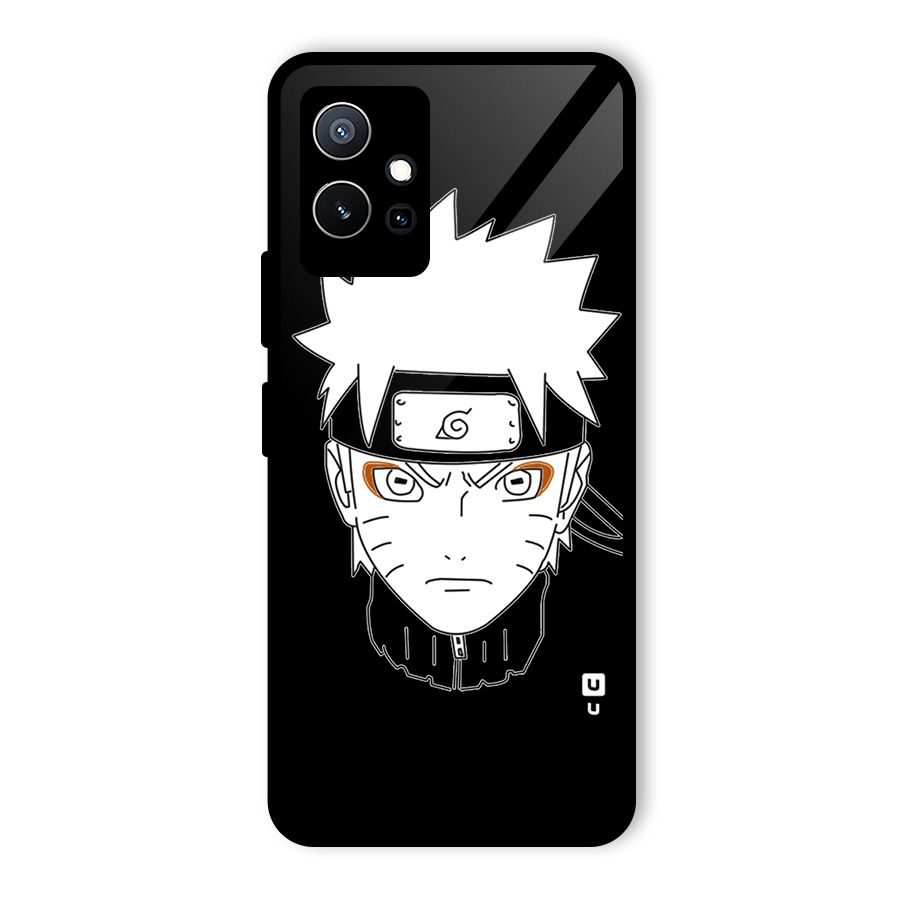 Naruto Black and White Art Glass Back Case for Vivo Y75 5G