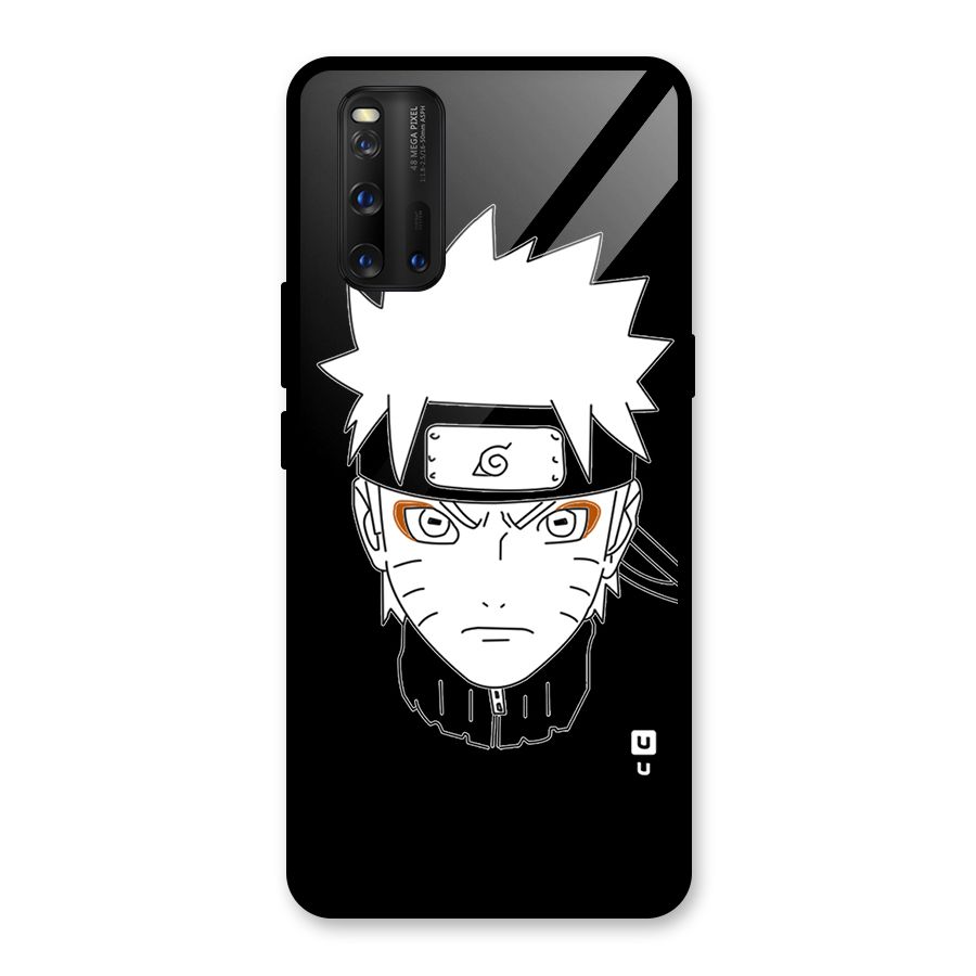 Naruto Black and White Art Glass Back Case for Vivo iQOO 3